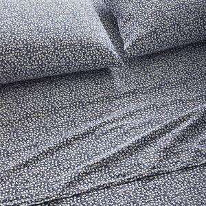 Scrolling Vines Relaxed Organic-Cotton Sateen Sheet Set | Garnet Hill