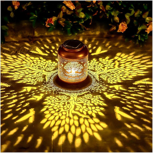 Tree of Life Solar Lanterns Outdoor Waterproof Hanging Solar Lights Tree of Life Gifts for Women/Men Metal Decorative LED Tree of Life Lanterns for Garden Decor,Patio,Lawn,Pathway,Yard