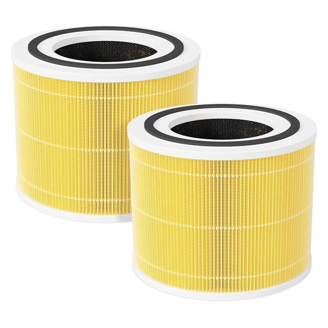 Future Way Core 300 Replacement Filter for LEVOIT Core 300 & 300S Air Purifier, 3-Stage H13 True HEPA Filter for Common Airborne Substance Removal, Replace Core 300-RF, Yellow, 2-Pack