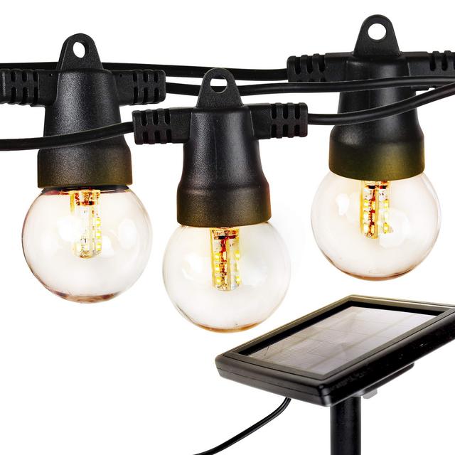 Brightech Ambience Pro - Waterproof Solar LED Outdoor String Lights – Hanging 1W Retro Edison Filament Bulbs - 27 Ft Globe Lights Create Bistro Ambience In Your Yard, Pergola