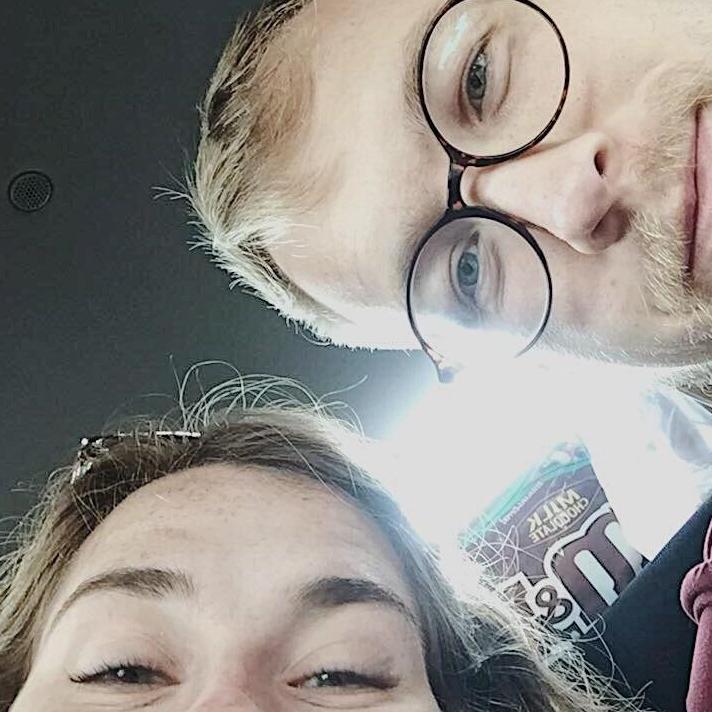 Still happy to be with each other even after 65 hours (not an exaggeration) on the road back from our trip out west. June 30, 2019.
