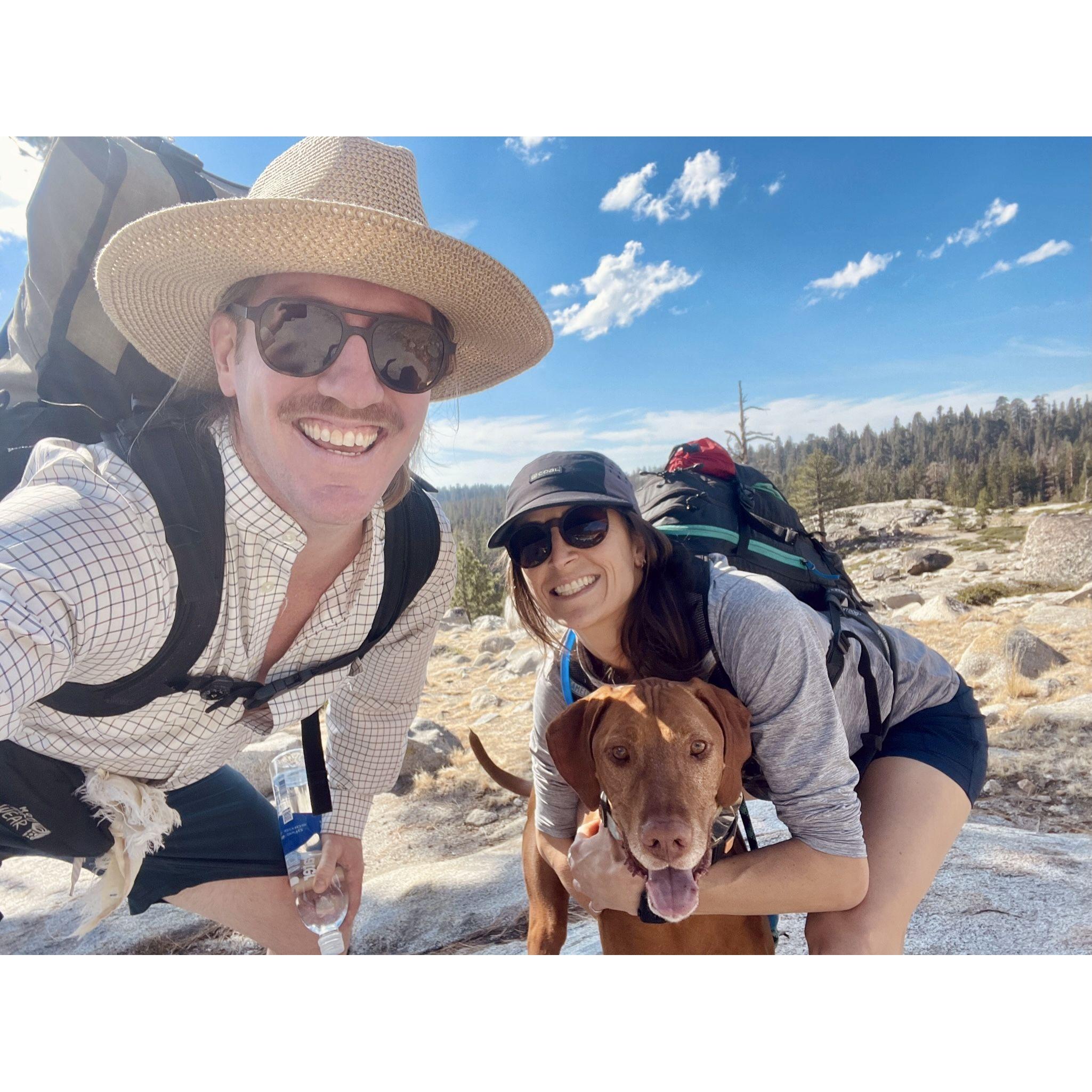 Hiking in the Sierras.