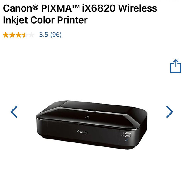 Canon® PIXMA™ iX6820 Wireless Inkjet Color Printer