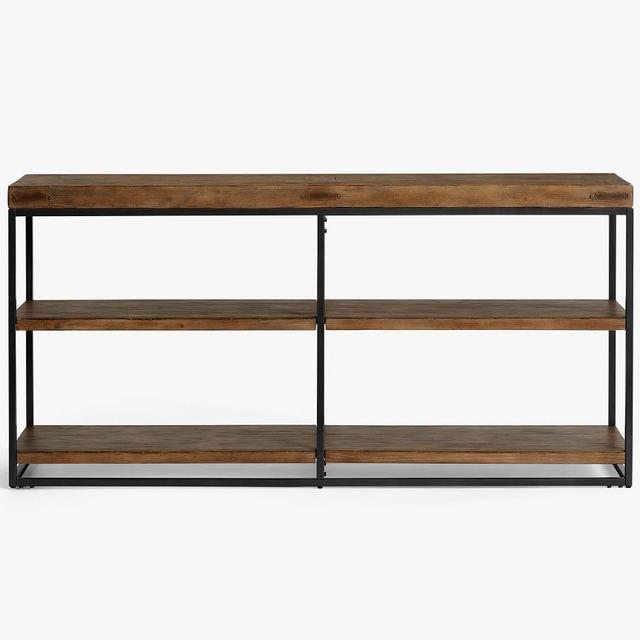 Malcolm Double Console Bookcase, Glazed Pine