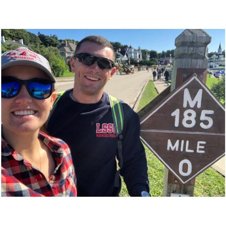 Celebrating our 1 year anaverary on mackinac Island.