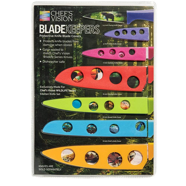 Chef’s Vision Blade Keepers Protective Knife Covers for the Wildlife Series Knives - Knives Not Included - Color Blade Cover Sheaths for Kitchen Knives - Blade Guards to Protect your Wildlife Knives