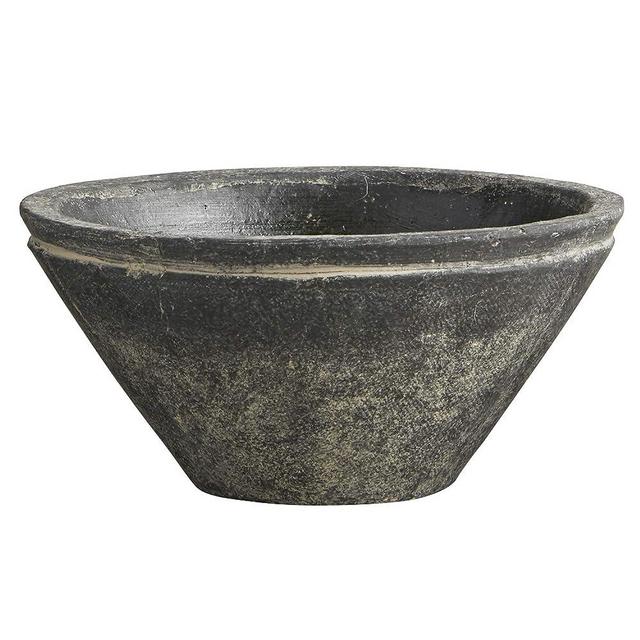 47th & Main Cement Decorative Bowl Planter, 7.5" Diameter, Black