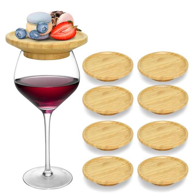 Wine Glass Charcuterie Topper - 8 Pcs Charcuterie Wine Glass Topper, Keep Bugs Out and Prevent Spills, Wine Glass Topper Charcuterie Plate, Ideal Gift for Wine Enthusiasts in Elegant Gift Box