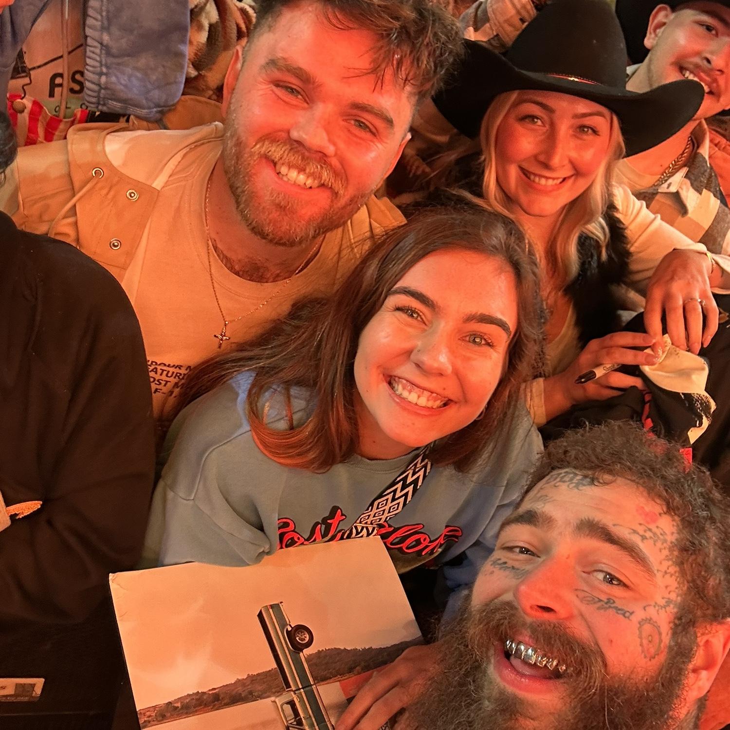 Post Malone post engagement auto graphed the album cover, the ring box & took a selfie with us