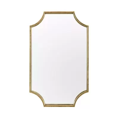 Forest Gate™ Modern Notched 32-Inch Wall Mirror in Antique Brass