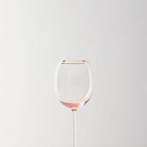 Gilded Rim White Wine Glass