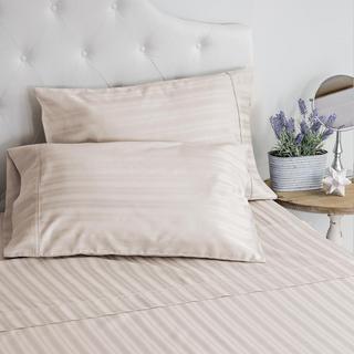 Luxury Damask Stripe Sateen 4-Piece Sheet Set