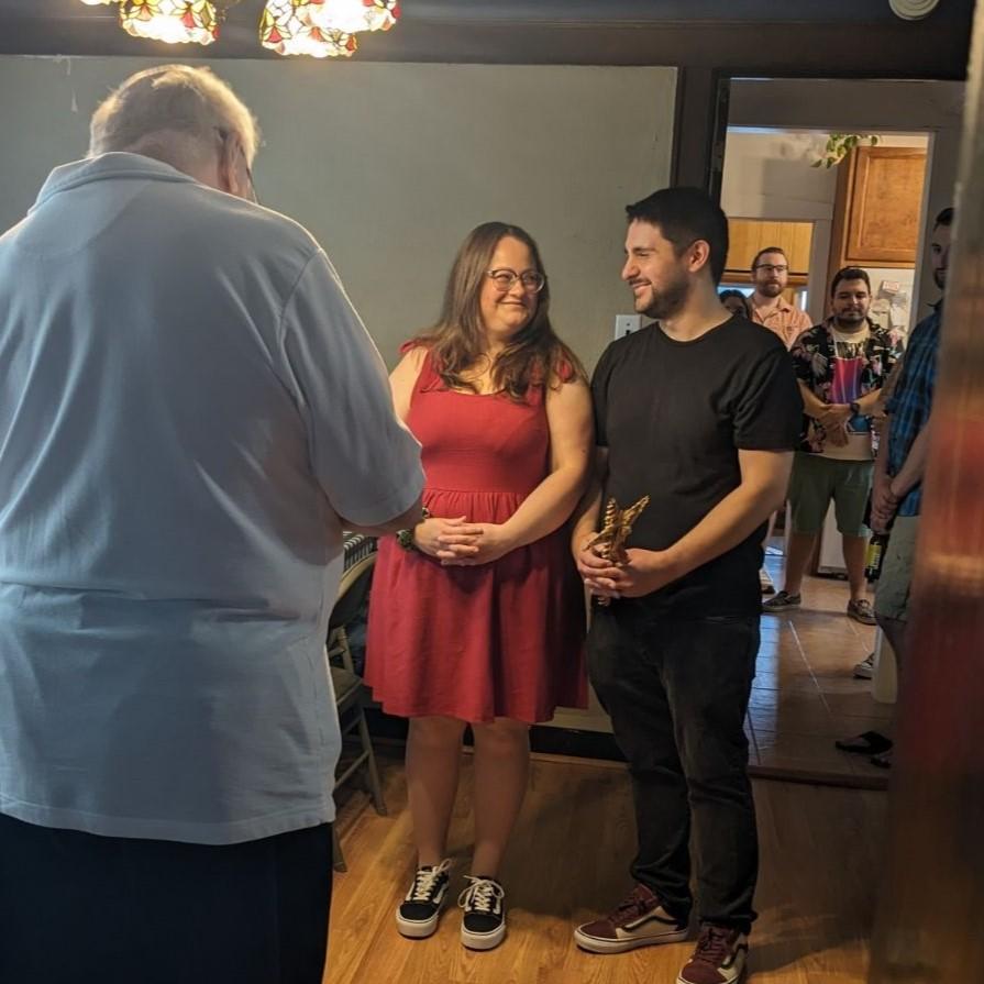 Joe's Uncle, Father Tony, blessing the house and the happy couple.