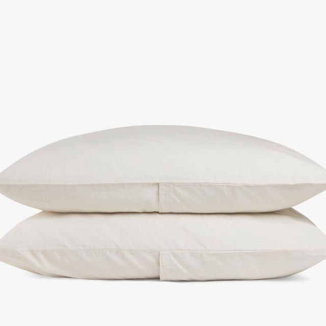 Brushed Cotton Pillowcase Set, King, Ivory