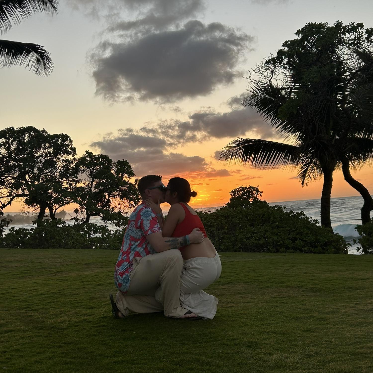 The most perfect sunset in Oahu as we are getting engaged, 2025