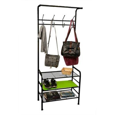 Mind Reader Coat and Shoe Rack in Black