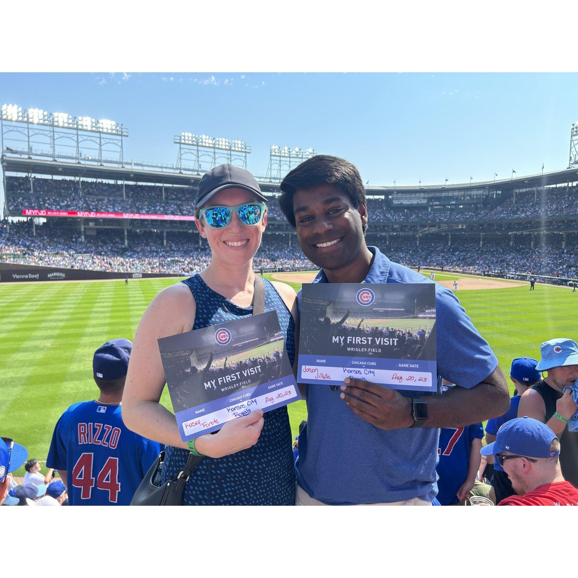 Our first Chicago Cubs game