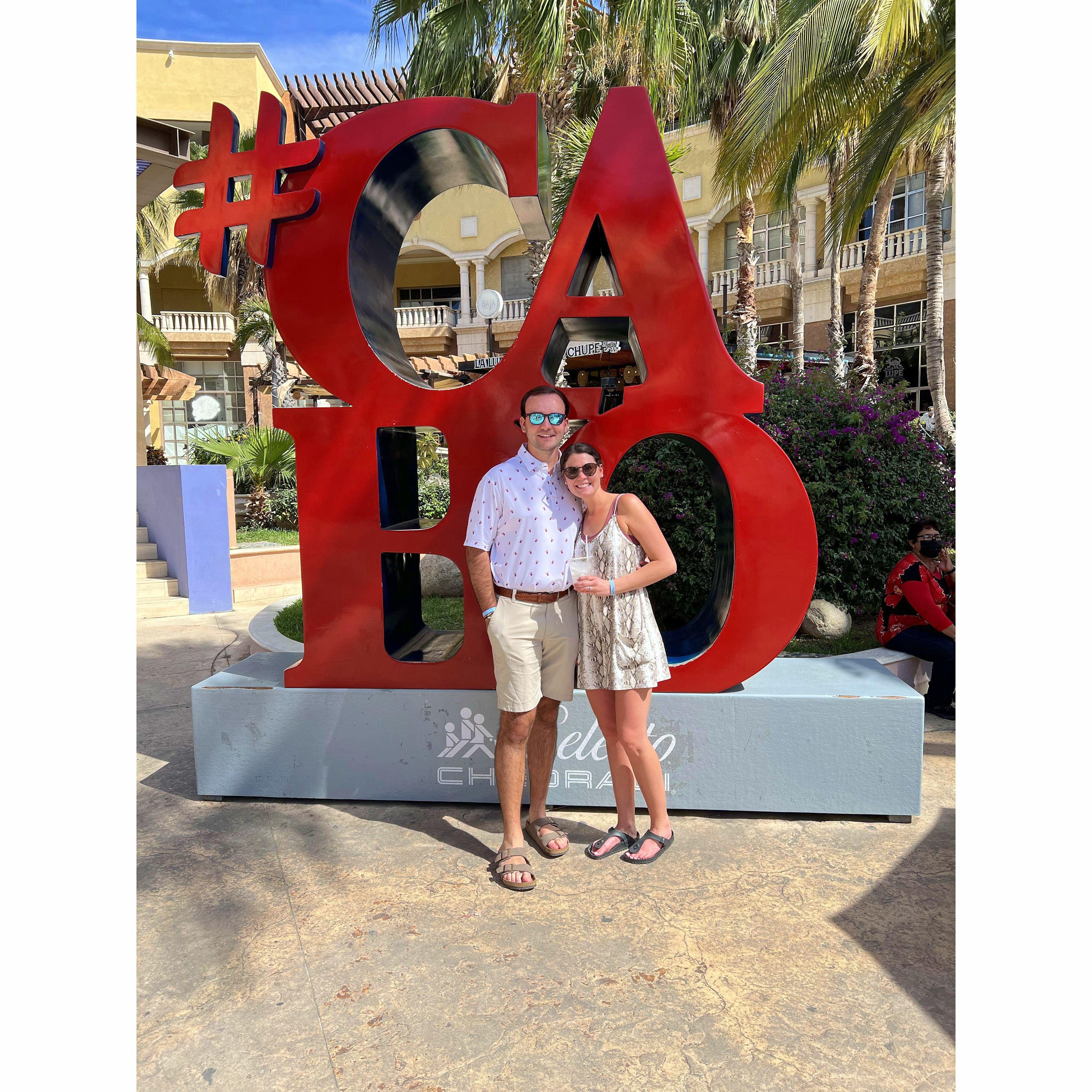 This was the day after we got engaged. We love Cabo!