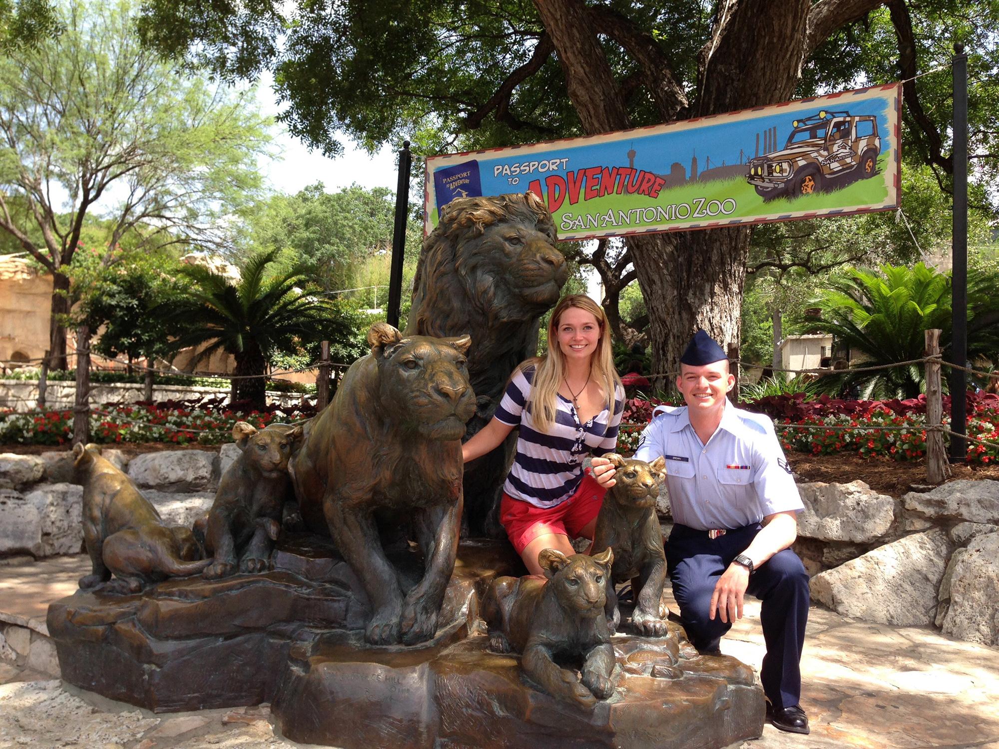 Outside the San Antonio Zoo. We love visiting zoos in new cities.