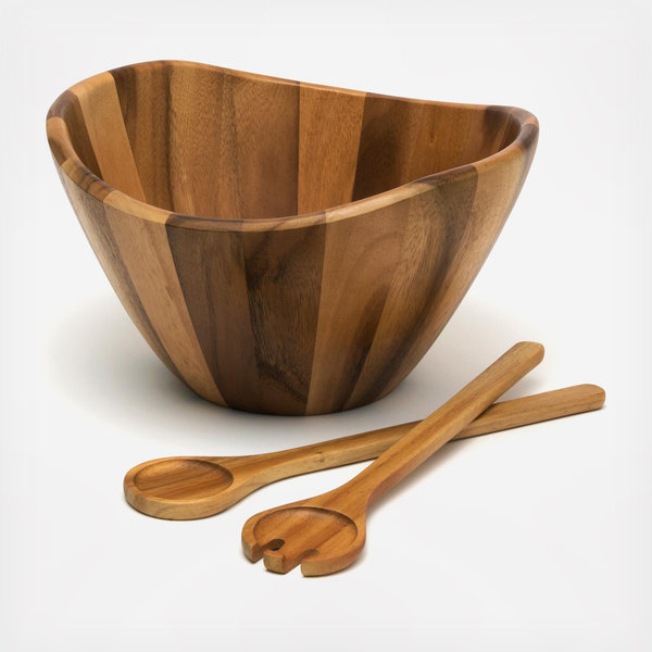 Lipper Acacia Wave Salad Serving Bowl
