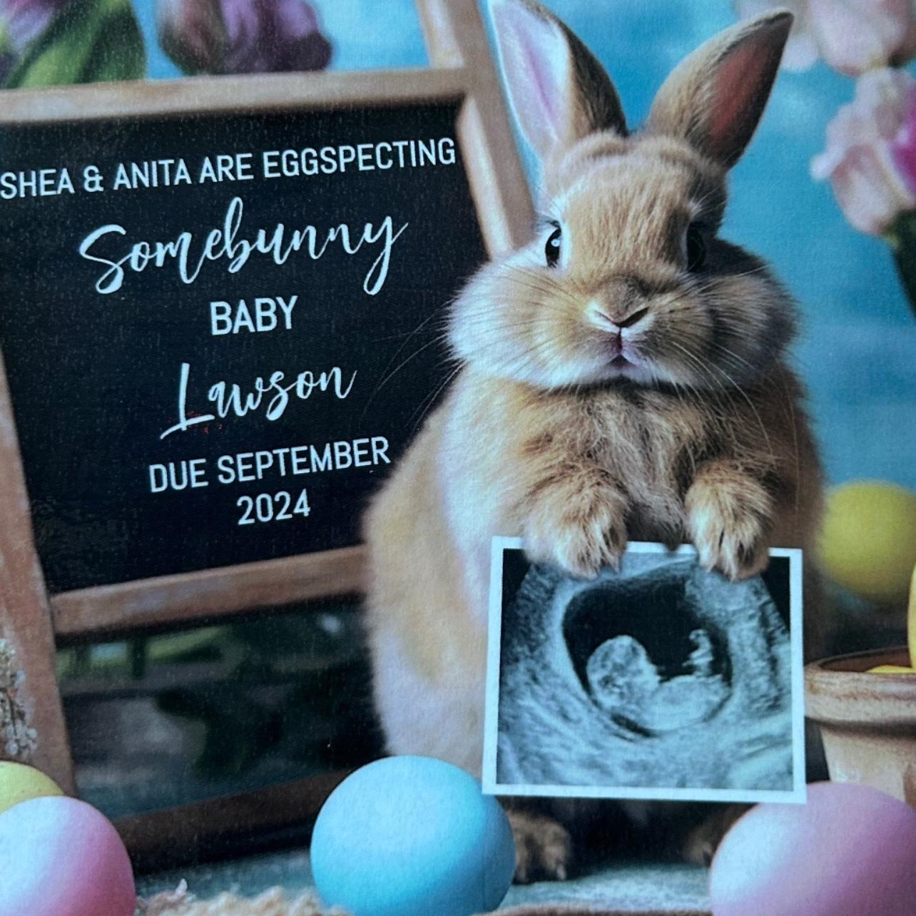 Baby announcement on Easter