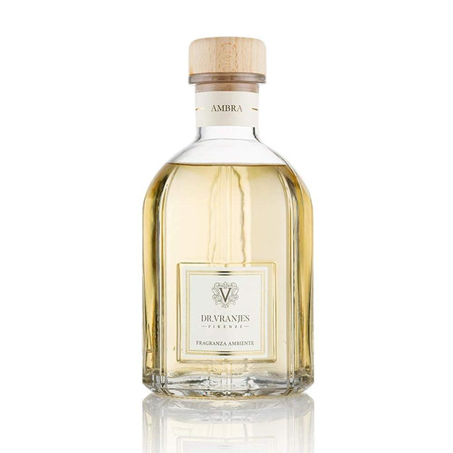 Dr. Vranjes - Ambra 250 ml Diffuser + Double Pack of White Sticks (3 Pieces Bundle)- Luxury Home Fragrance, Made in Italy, Main Scent: Oriental, Olfactory Pyramid: Amber, Patchouli, Sandalwood