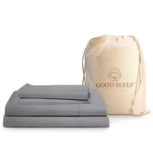 800 TC Light Gray Queen Sheet Set 4 Pc, 100% Pure Cotton Queen Sheets Set, High Thread Count Bed Sheets Queen Size, Soft Queen Bed Set, 16 inch Deep Pocket Queen Fitted Sheet for Queen Mattress