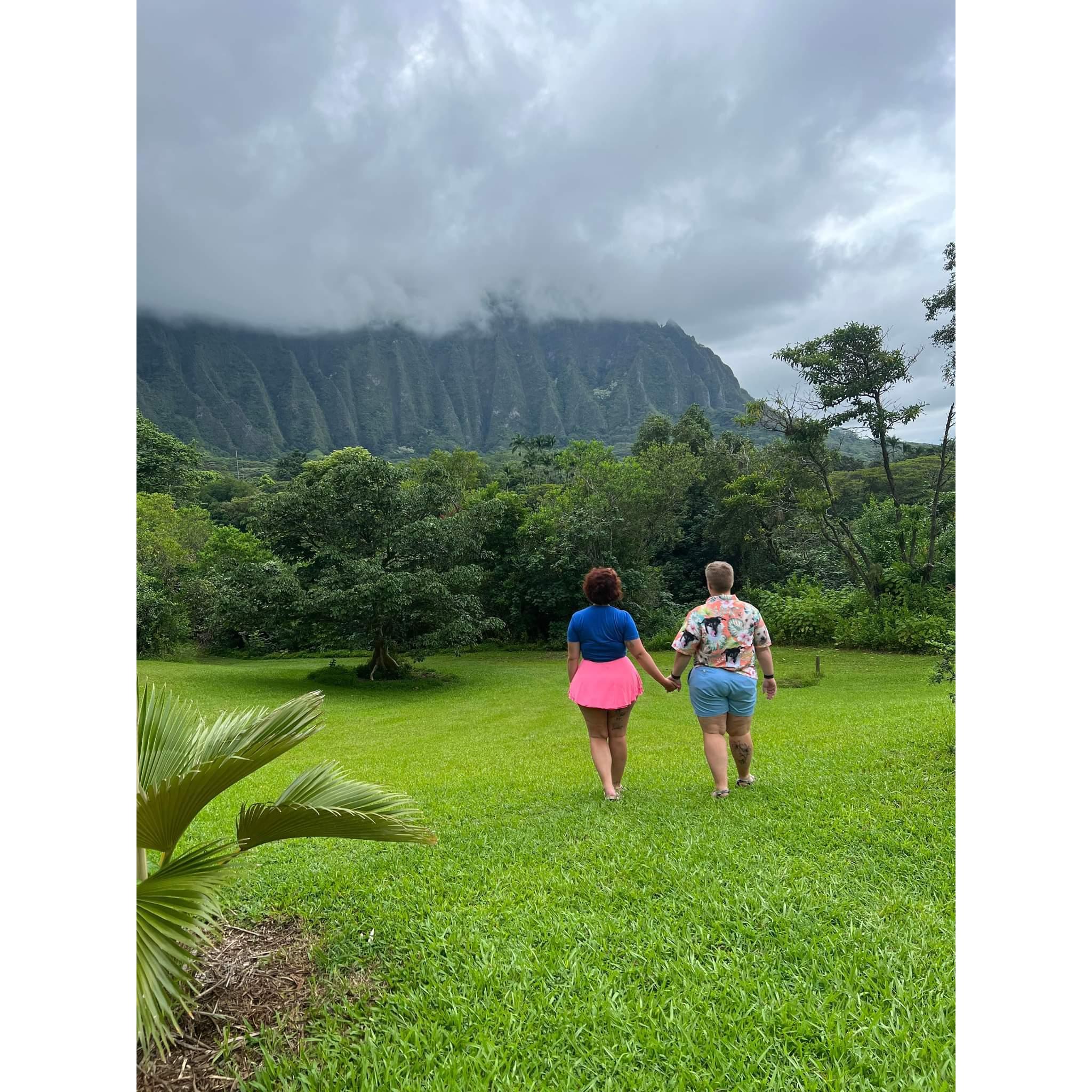 Erin tries to be cute and Kristi is searching the mountainside for dinosaurs. (Photo cred to Anne)