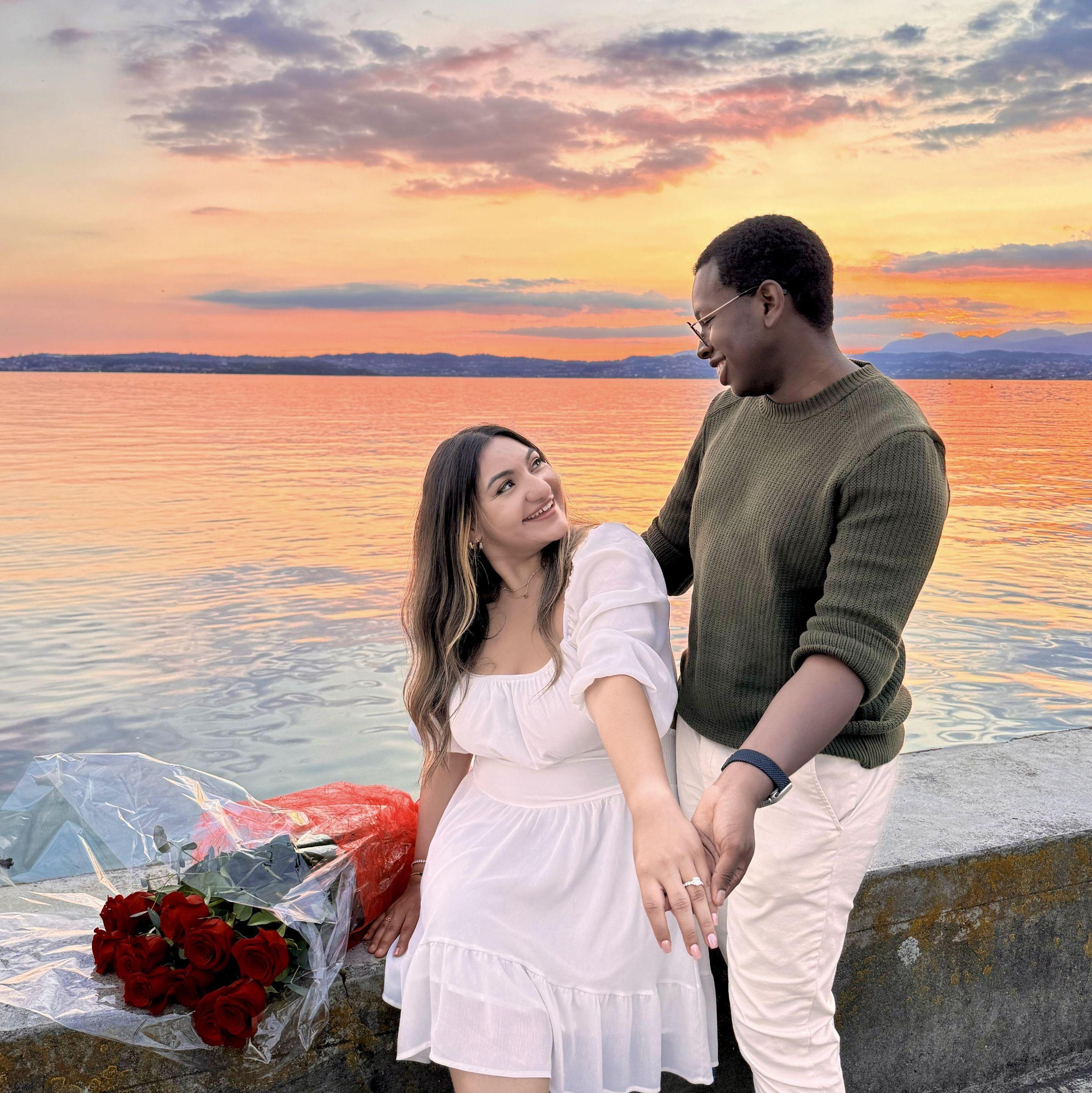 Beautiful sunset after the proposal!