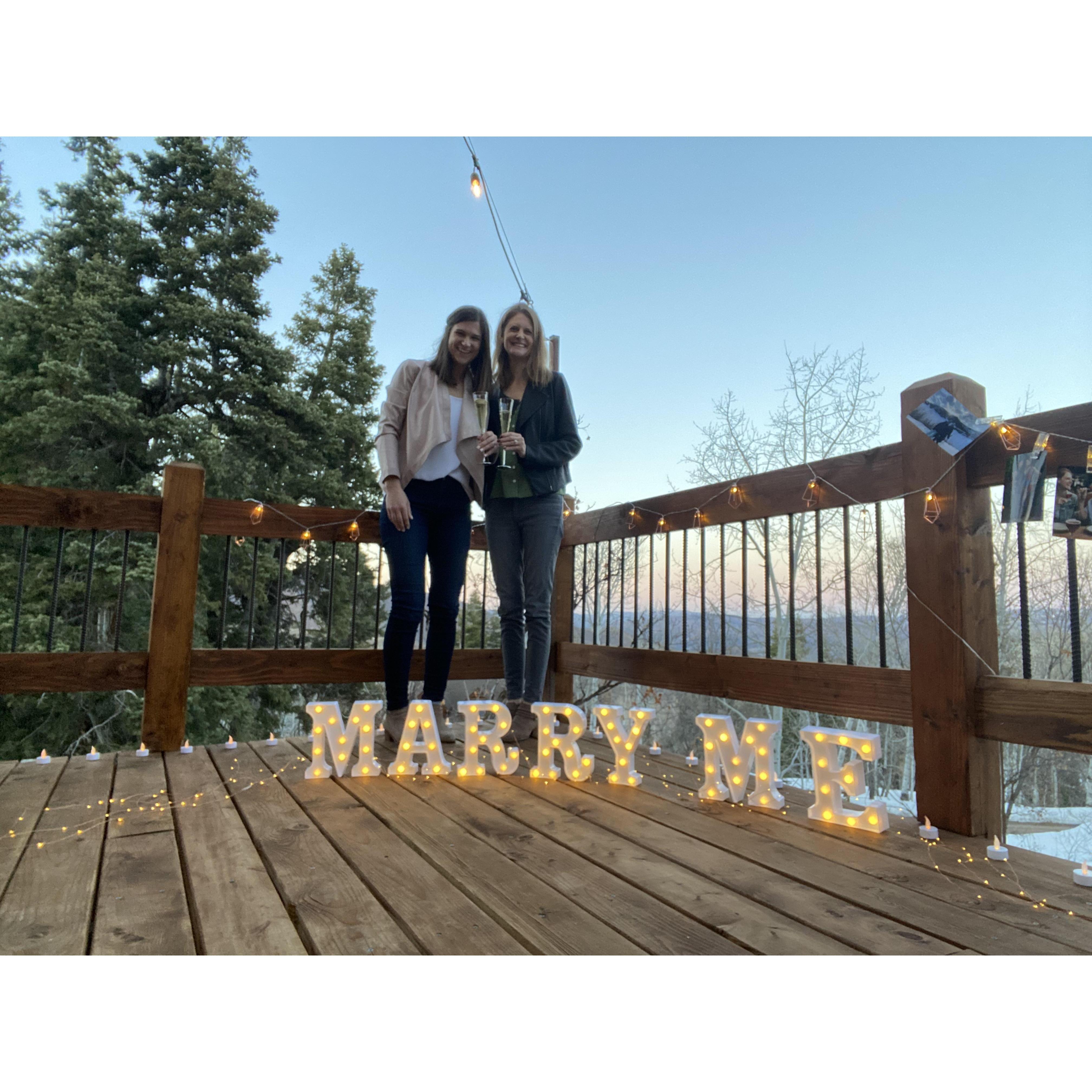 The deck of the tree house where Keri proposed to Jess