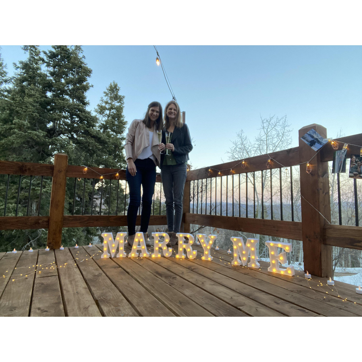 The deck of the tree house where Keri proposed to Jess