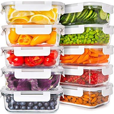 PrepNaturals 10 Pack Meal Prep Containers - 10 Pack of 25 Oz 100% BPA-free  Plastic Food Storage Containers with Lids - Reusable Plastic Containers