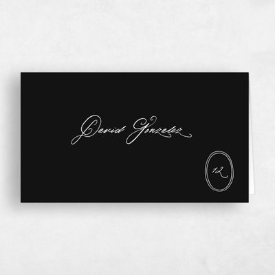 Black Wedding Place Card - Reece