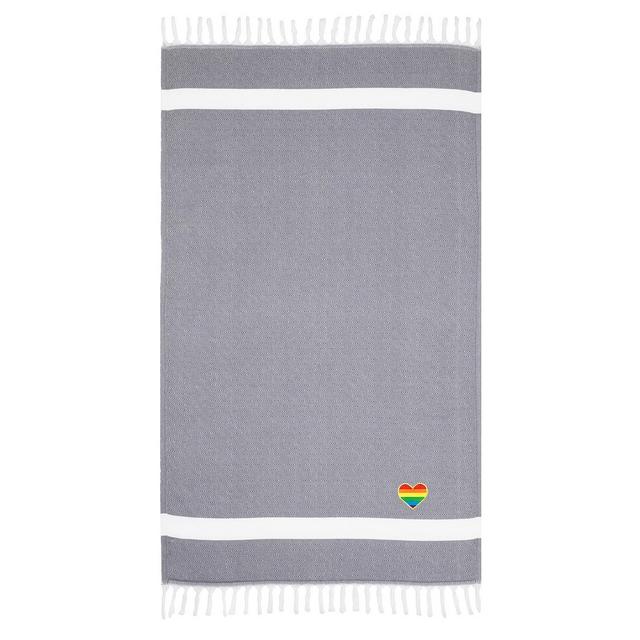 Linum Home Textiles Diamond Cheerful Rainbow Heart Pestemal Beach Towel