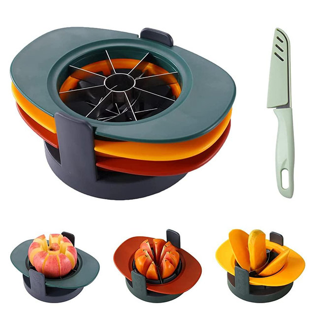 Fruit Cutter Slicer,Telawah 4 in 1 Mango Corer Slicer Apple Corer Cutter Remover Tomato Wedges Fruit & Vegetable Cutter Easy Kitchen Tool with Fruit Knife.