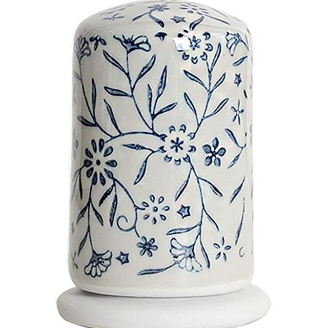123Arts Retro Ceramic Hand Painted Flower Toothpick Holder,Table Decoration