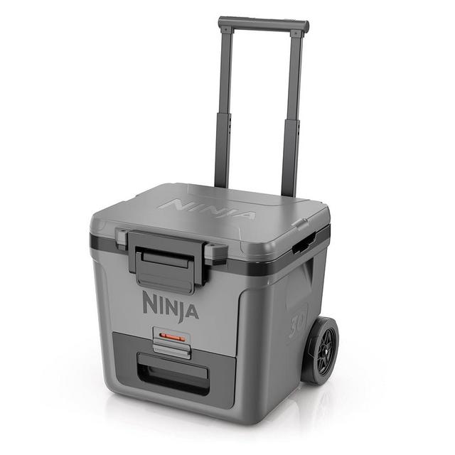 Ninja FrostVault 30qt Wheeled Cooler with Dry Zone, Integrated Fridge-Temp Dry Storage Drawer, Premium Heavy-Duty Insulated Cooler, Keeps Ice for Days, Slate Gray, FB230GY