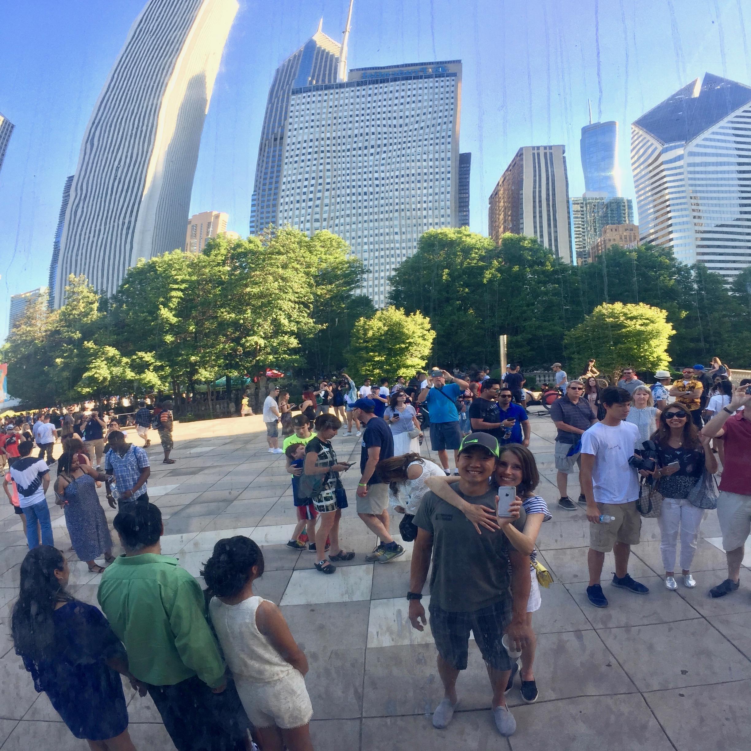 Here's to looking at you! The famous "bean" downtown Chicago. (Disregard the fingerprints!)