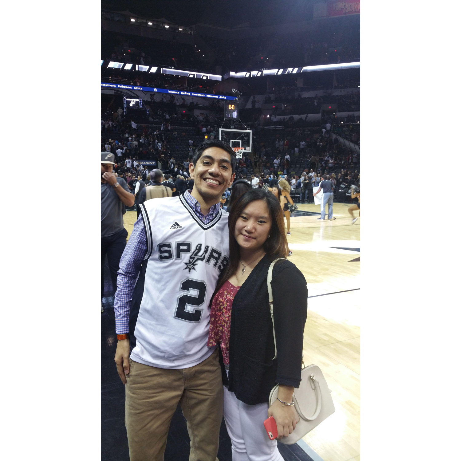 Our first basketball game together