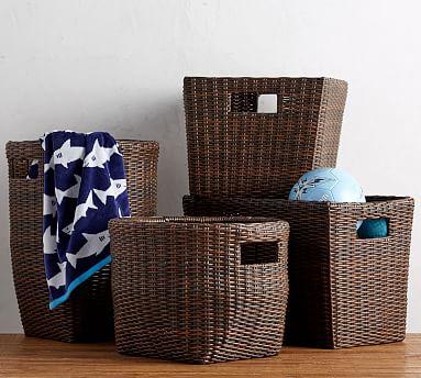Torrey Outdoor Basket - Utility Circle Basket - Espresso