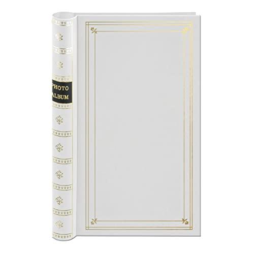 Spiral Bound Photo Album 300 Bi-Directional Memo Pockets Hold 4x6 Photos, White