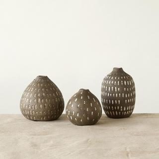 3-Piece Decorative Terra-cotta Vas Set
