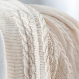 Cable Knit Organic Throw Blanket