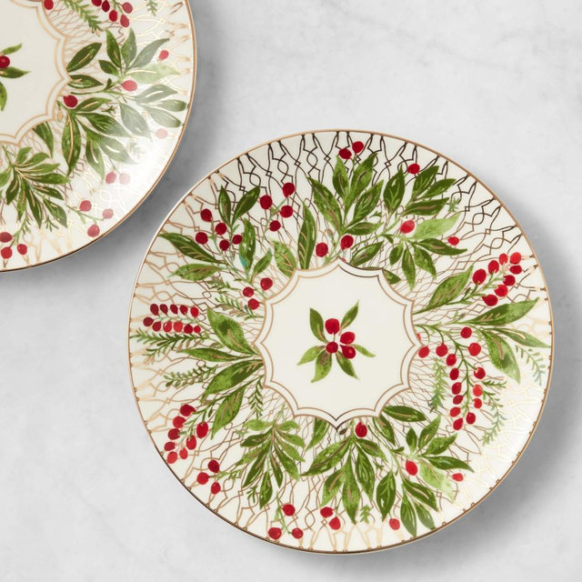 Noel Salad Plates, Set of 8, Green