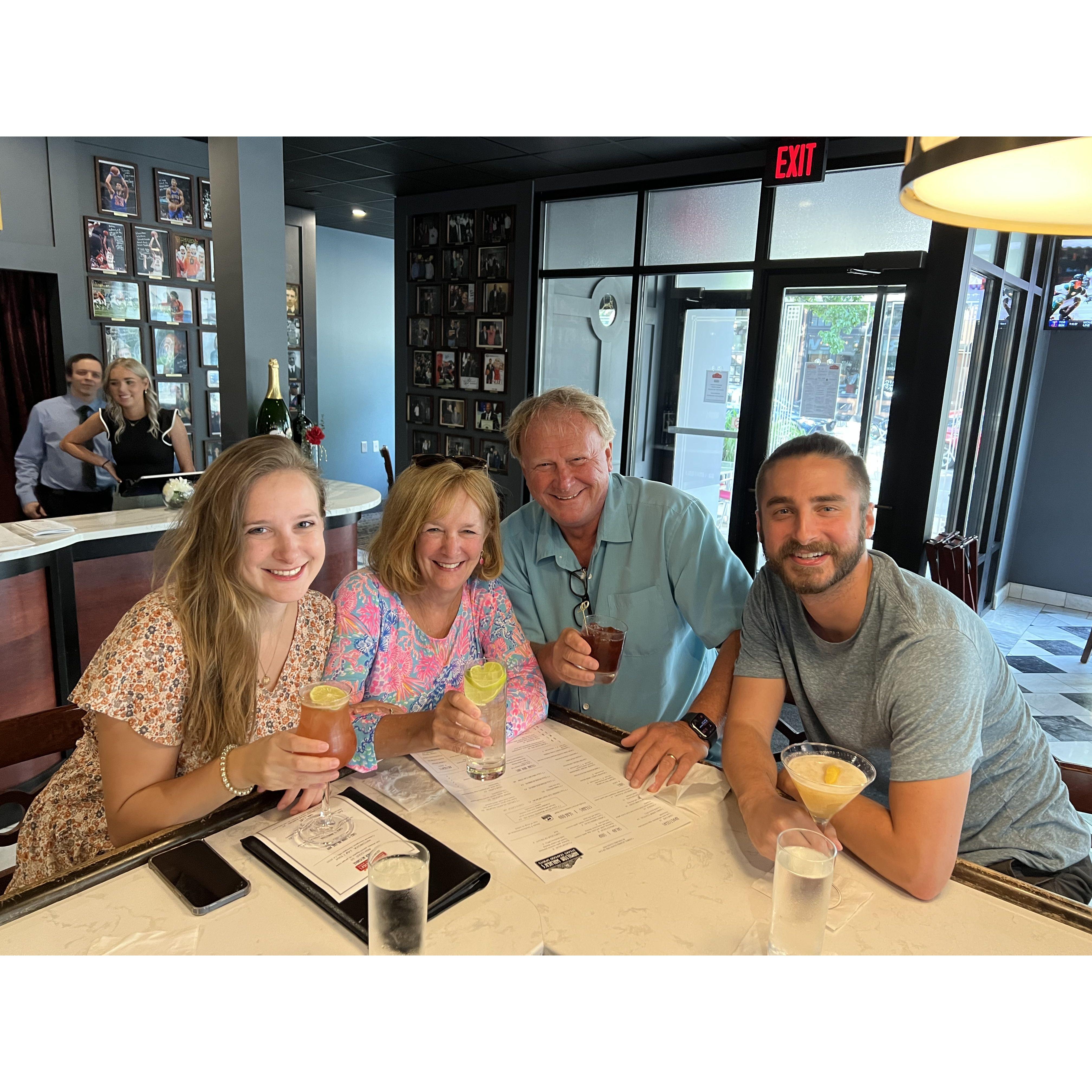 The first time Kelsey's mom and dad came down to visit us in Champaign. This was a week after we got engaged!