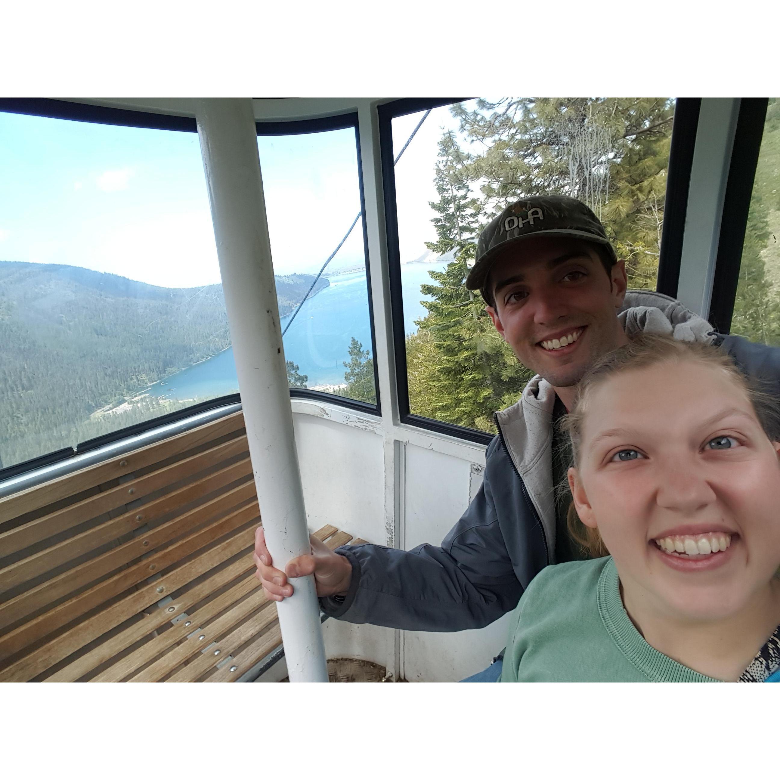 Riding the tram at Wallow Lake Memorial Day 2016