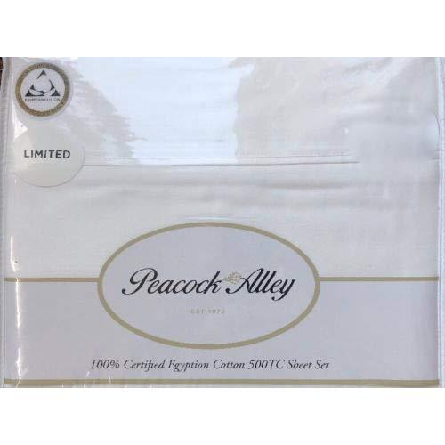 Peacock Alley 100% Certified Egyptian Cotton (4) PC Soft White King Sheet Set ~ 500 Thread Count
