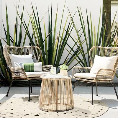 Latigo 3pc All-Weather Wicker Outdoor Patio Chat Set