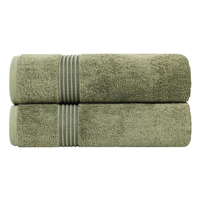 Premium Cotton Absorbent Luxury Weight Absorbent Bath Sheet Set of 2, Forest Green - Blue Nile Mills