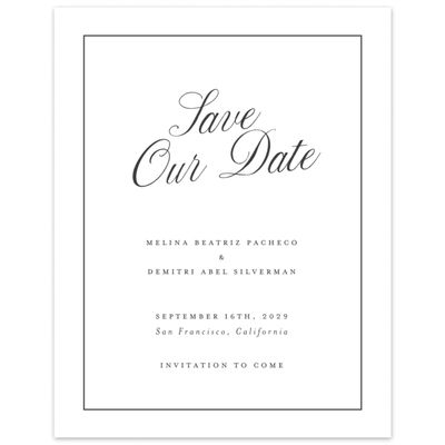 White Wedding Digital Save the Date - Mabel Portrait